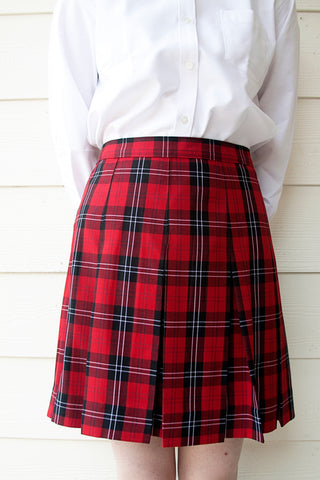 GIRLS/JUNIORS Box Pleat Skirt (Plaid)