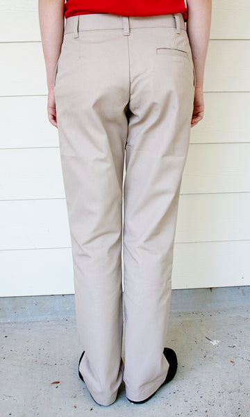 GIRLS/JUNIORS Flat Front Pant (Khaki)